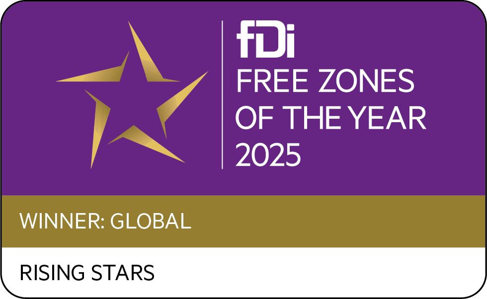Global Free Zones of the Year 2025 badge